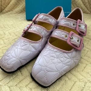 Lilac Quilted Double Strap Shoes